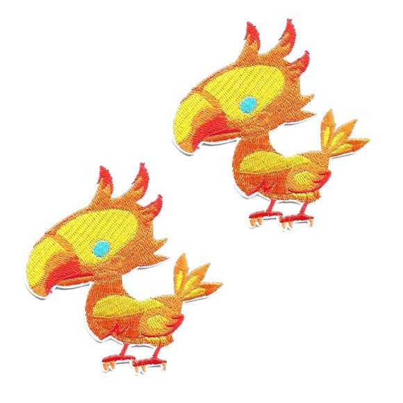 2 - pack Chocobo pATCH iRON ON badges easy iron on ff psx video game accessories - Picture 1 of 3